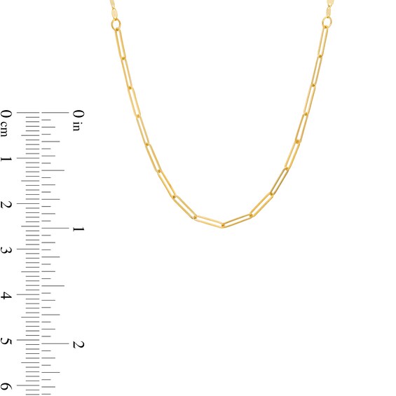 Made in Italy 1.8mm Mirror and Paper Clip Chain Necklace in 10K Solid Gold - 18"