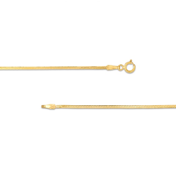 Made in Italy 1.5mm Herringbone Chain Bracelet in 10K Solid Gold - 7.5"