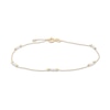Thumbnail Image 0 of Made in Italy .9mm Cubic Zirconia Bead Chain Anklet in 10K Gold - 9" + 1"