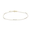 Thumbnail Image 0 of Made in Italy .9mm Cubic Zirconia Bead Chain Anklet in 10K Gold - 9" + 1"