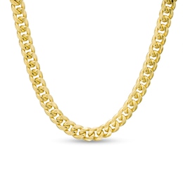 Made in Italy 6.8mm Cuban Chain Necklace in 10K Semi-Solid Gold - 20&quot;
