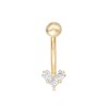 Thumbnail Image 1 of 10K Gold CZ Heart Belly Button Ring - 14G 7/16"