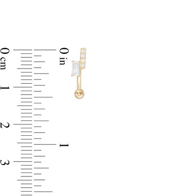 14K Gold CZ Multi-Stone Curved Barbell - 16G 5/16"