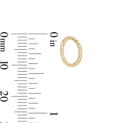 14K Solid Gold Twisted Clicker Hoop - 16G 3/8"