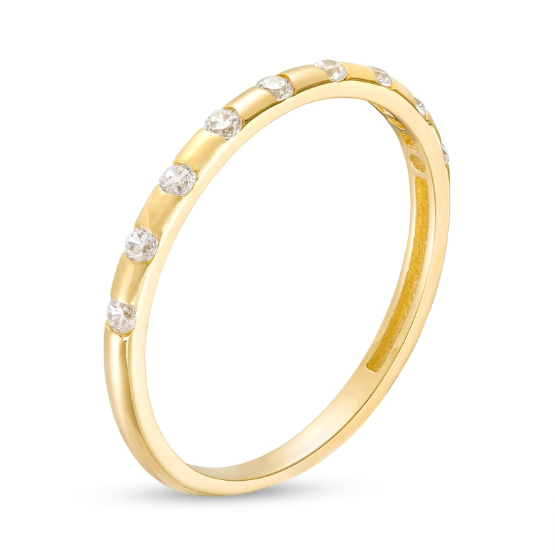 Main Image 2 of Cubic Zirconia Channel-Set Ring in 10K Gold - Size 7