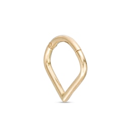 14K Gold Pointed Clicker Hoop - 18G 3/8&quot;