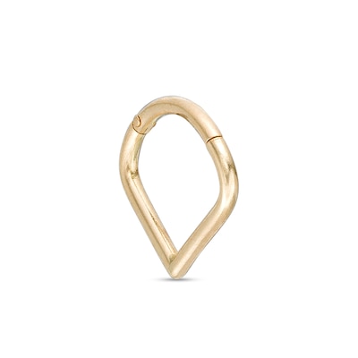 14K Gold Pointed Clicker Hoop - 18G 3/8"