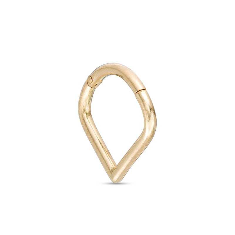 Main Image 1 of 14K Gold Pointed Clicker Hoop - 18G 3/8"