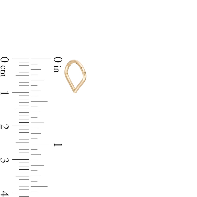 Main Image 2 of 14K Gold Pointed Clicker Hoop - 18G 3/8"