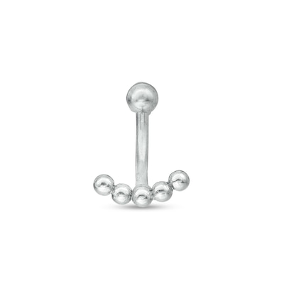 Stainless Steel 5 Bead Curved Barbell - 16G 5/16"