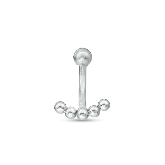 Stainless Steel 5 Bead Curved Barbell - 16G 5/16"