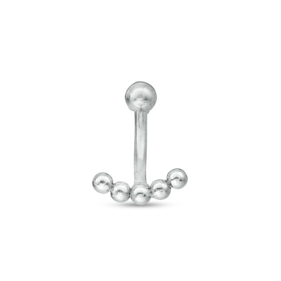 Stainless Steel 5 Bead Curved Barbell - 16G 5/16"