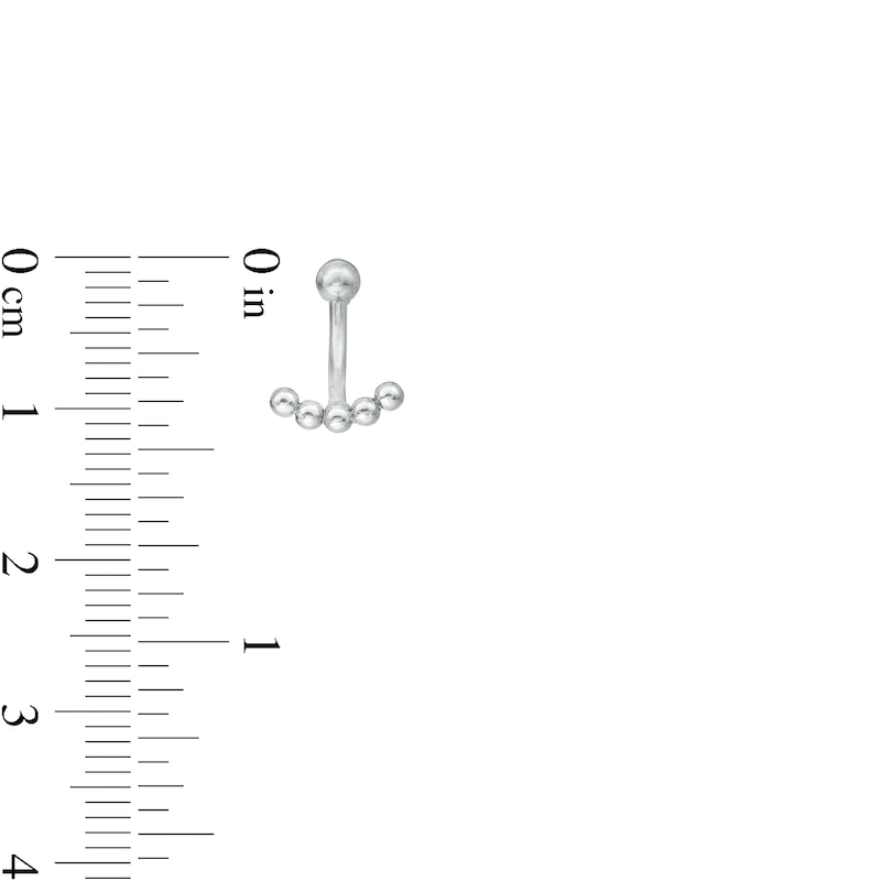 Main Image 2 of Stainless Steel 5 Bead Curved Barbell - 16G 5/16"