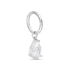 Thumbnail Image 0 of Stainless Steel CZ Pear Hoop Belly Button Ring - 14G 7/16"