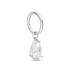 Thumbnail Image 1 of Stainless Steel CZ Pear Hoop Belly Button Ring - 14G 7/16"