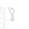 Thumbnail Image 1 of Stainless Steel CZ Pear Hoop Belly Button Ring - 14G 7/16"