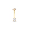 016 Gauge Cubic Zirconia Curved Barbell in 14K Gold
