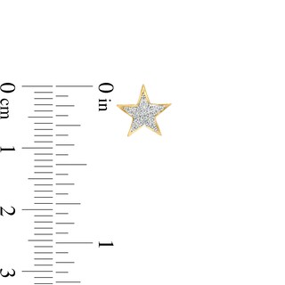 1/20 CT. T.W. Diamond Star Stud Earrings in Sterling Silver with 14K Gold Plate
