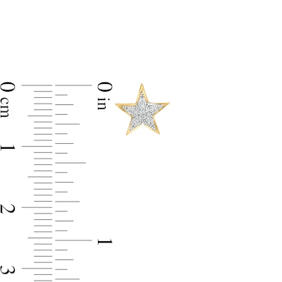 1/20 CT. T.W. Diamond Star Stud Earrings in Sterling Silver with 14K Gold Plate