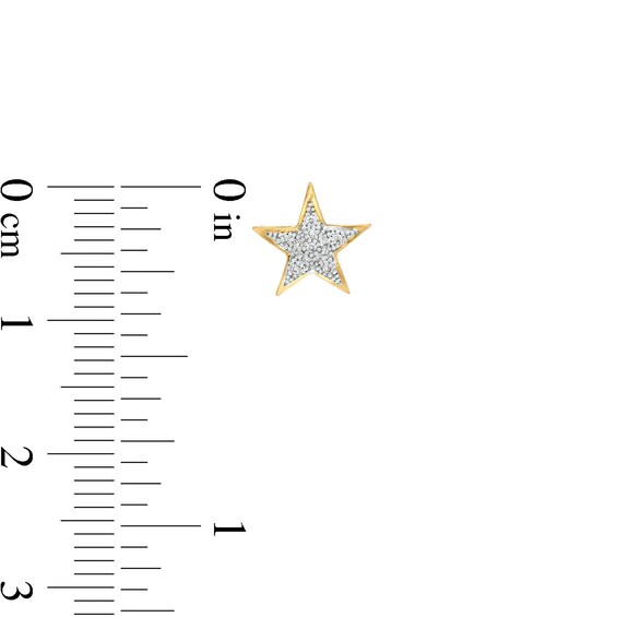 1/20 CT. T.W. Diamond Star Stud Earrings in Sterling Silver with 14K Gold Plate