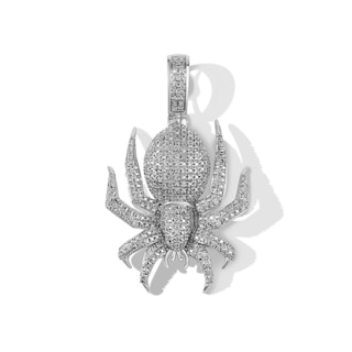 1/4 CT. T.W. Diamond Pavé Spider Necklace Charm in Sterling Silver
