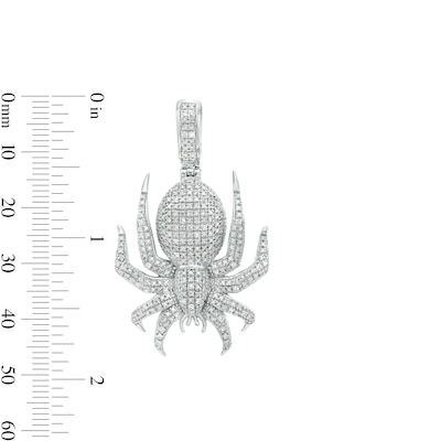 1/4 CT. T.W. Diamond Pavé Spider Necklace Charm in Sterling Silver