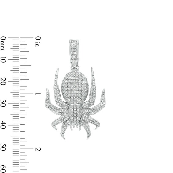1/4 CT. T.W. Diamond Pavé Spider Necklace Charm in Sterling Silver