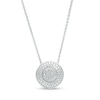 Thumbnail Image 0 of 1/10 CT. T.W. Diamond Round Cluster Necklace in Sterling Silver - 18"
