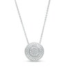 Thumbnail Image 0 of 1/10 CT. T.W. Diamond Round Cluster Necklace in Sterling Silver - 18"