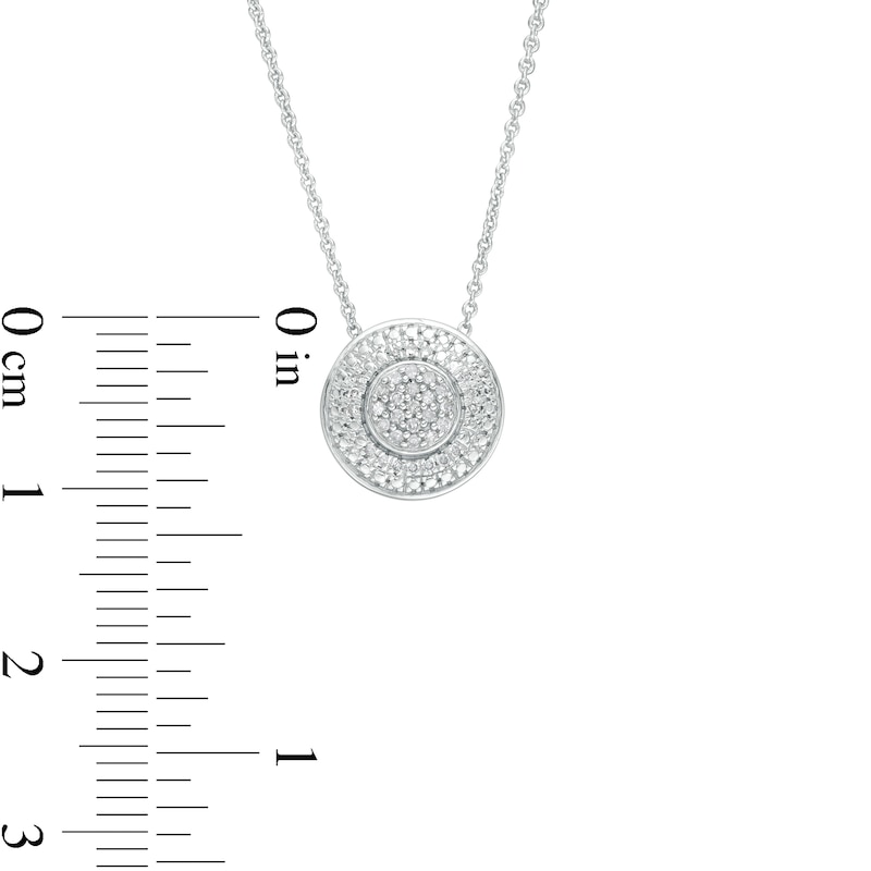 1/10 CT. T.W. Diamond Round Cluster Necklace in Sterling Silver - 18"
