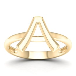 &quot;A&quot; Initial Ring in Sterling Silver with 14K Gold Plate