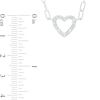 Thumbnail Image 1 of 1/20 CT. T.W. Diamond Heart 5.5mm Paper Clip Chain Necklace in Sterling Silver - 18"