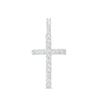 Thumbnail Image 0 of Cubic Zirconia Shared Prong Cross Necklace Charm in Solid Sterling Silver