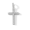 Thumbnail Image 1 of Cubic Zirconia Shared Prong Cross Necklace Charm in Solid Sterling Silver