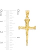 Nail Cross Necklace Charm in 10K Gold
