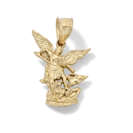St. Michael Necklace Charm in 10K Gold
