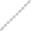 Thumbnail Image 0 of Diamond Accent Flower Line Bracelet in Sterling Silver - 7.25"