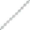 Thumbnail Image 0 of Diamond Accent Flower Line Bracelet in Sterling Silver - 7.25"