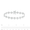 Thumbnail Image 1 of Diamond Accent Flower Line Bracelet in Sterling Silver - 7.25"