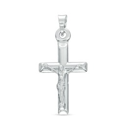 Small Crucifix Necklace Charm in Sterling Silver