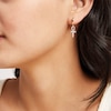 Thumbnail Image 1 of 1/6 CT. T.W. Diamond Ankh Huggie Hoop Dangle Earrings in 10K Gold
