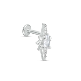 Stainless Steel CZ Multi-Stone Stud - 18G 5/16&quot;
