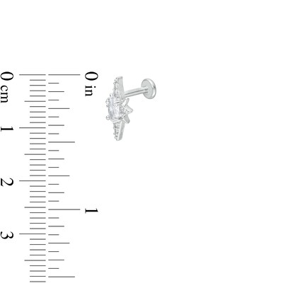 Stainless Steel CZ Multi-Stone Stud - 18G 5/16"