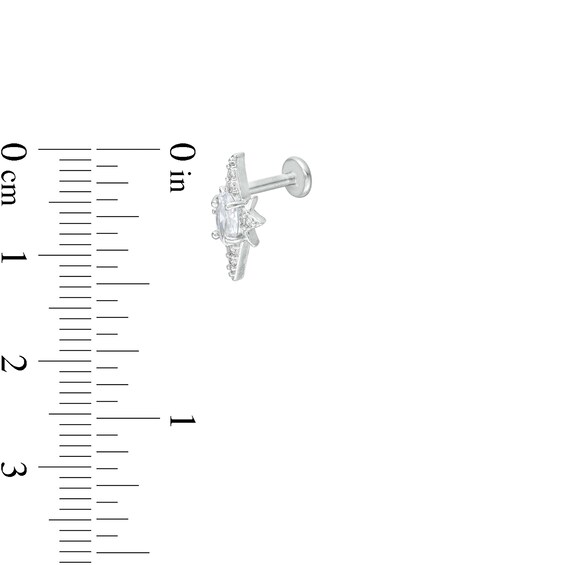 Stainless Steel CZ Multi-Stone Stud - 18G 5/16"