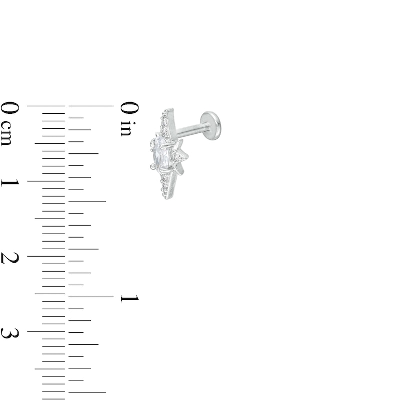 Stainless Steel CZ Multi-Stone Stud - 18G 5/16"