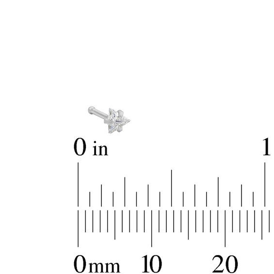 Solid Stainless Steel CZ Nose Stud Set - 20G