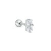 Thumbnail Image 1 of Stainless Steel CZ Baguette Stud - 18G 5/16"