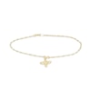 Thumbnail Image 1 of Bee Charm Paper Clip Chain Anklet in 10K Gold - 9&quot; + 1&quot;