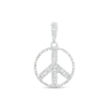 Thumbnail Image 1 of 1/5 CT. T.W. Diamond Pavé Peace Sign Necklace Charm in Sterling Silver