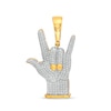Thumbnail Image 1 of 1/5 CT. T.W. Diamond Pavé Love Sign Necklace Charm in Sterling Silver with 14K Gold Plate